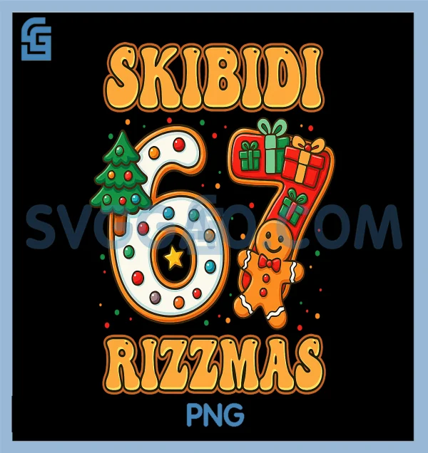 67 Rizzmas SKIBIDI 67 RIZZMAS PNG, Funny Six Seven Christmas PNG – SVGGAO