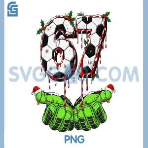Soccer 67 Six Seven Funny PNG, Gen Alpha Meme Drip Christmas PNG