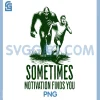 SOMETIMES MOTIVATION FINDS YOU PNG, Funny Bigfoot Running PNG