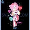 Sonic The Hedgehog Valentines Day PNG, Cute Amy Rose Retro Logo PNG
