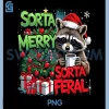 Sorta Merry Sprta Feral PNG, Raccoon Funny Christmas Holiday PNG