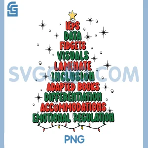 Special Ed Teacher Christmas PNG, Holiday Teacher Xmas Lights PNG