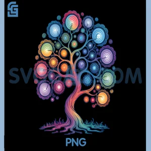 Spiral Garden Sacred PNG, Geometry Tree Mandala Chakra PNG