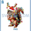Squirrels Christmas Lights PNG, Funny Xmas Squirrel PNG
