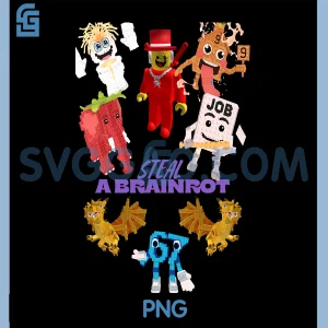 Steal A Brainrot Meme PNG, Blocky Brainrot Characters PNG
