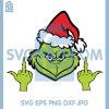 Grinch Style Middle Finger Christmas SVG, Funny Santa Hat SVG