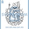 Grinch Inspired Rude Christmas Character SVG, Holiday Wreath Line Art SVG