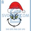 Grinch Inspired Holiday Face SVG, Clean Cartoon Santa Hat SVG
