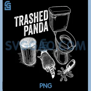 Trashed Panda Funny PNG, Drunk Racoon PNG