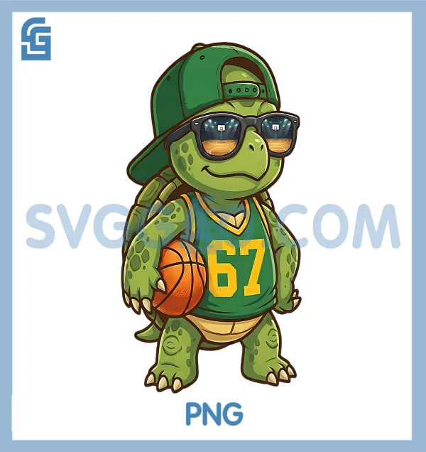 Lingo Turtle Turtle Basketball 67 PNG, Gen Alpha Slang Sports PNG