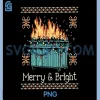 Christmas Dumpster Fire PNG, Merry and Bright PNG