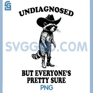 Undiagnosed But Everyones Pretty Sure PNG, Funny Cowboy Raccoon PNG