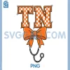 US States TN Nurse PNG, Stethoscope Checkered Bow PNG