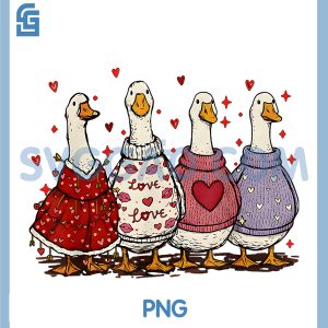 Silly Goose Valentines Day PNG, Valentine Goose Heart PNG