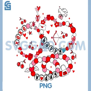 Valentine Happy XOXO V-Day PNG, Friendship Bracelets PNG