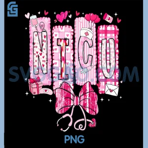 Valentine NICU Nurse PNG, Coquette Bow Stethoscope PNG
