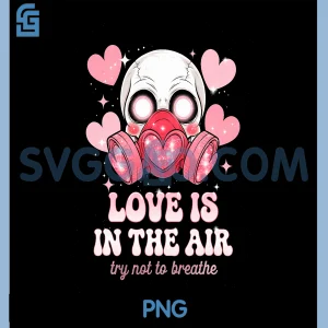 Valentine Skull Gas Mask PNG, Love Is In The Air PNG