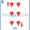 Valentines 6 7 6 of Hearts PNG, Playing Cards Couples Him Her PNG
