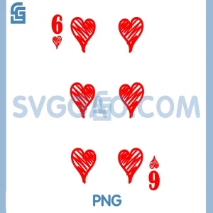 Valentines 6 7 6 of Hearts PNG, Playing Cards Couples Him Her PNG