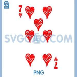 Valentines 6 7 7 of Hearts PNG, Playing Cards Couples Him Her PNG