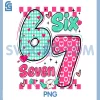 Valentine's Day 6 7 Six Seven PNG, Preppy Hearts Couple Matching PNG