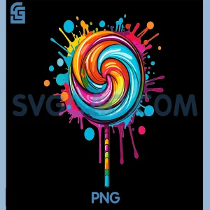 Vibrant Lollipop PNG, Swirl Colour Explosion PNG