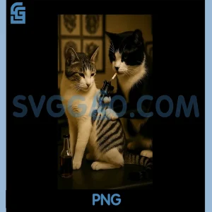 Cat Smoking Tattoo PNG, Inked Kitty Artist Funny Meme PNG