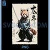 Japanese Red Panda Samurai PNG, Vintage Katana Warrior PNG