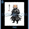 Red Panda Samurai Art PNG, Traditional Japanese Ink PNG
