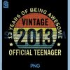 Awesome Since 2013 Vintage PNG, Official Teenager Birthday PNG