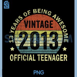 Awesome Since 2013 Vintage PNG, Official Teenager Birthday PNG