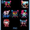 Baseball Ice Cream Drip PNG Bundle, 67 Meme Six Seven Bundle
