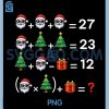 Christmas Math Puzzle Santa PNG, Holiday Logic Equation Meme PNG