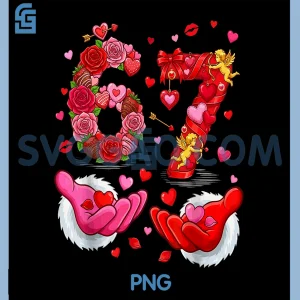 6 7 Six Seven Valentine PNG, Hearts Cute Love PNG