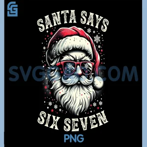 6-7 Meme Christmas Santa PNG, Six Seven Funny 67 Xmas PNG