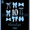 10th Birthday Blue PNG, Coquette Bow 10 Year Old Aesthetic PNG