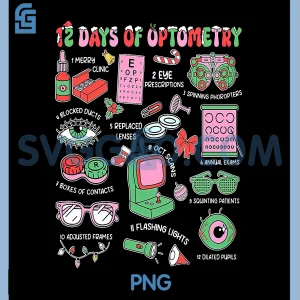 12 Days of Optometry PNG, Christmas Eye Dr Optician PNG, Sight Squad PNG