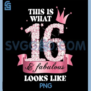 This Is What 16 Looks Like PNG, 16 And Fabulous Pink Crown PNG