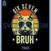 67 Bruh Cat PNG, Meme Six Seven 6 7 PNG