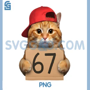 67 Cat PNG, 67 Mem with Cat Six Seven PNG