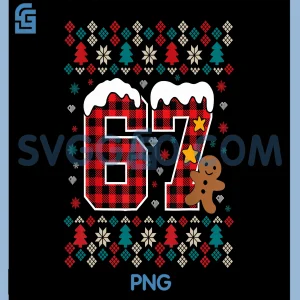 67 Festive Holiday PNG, Six Seven Christmas Meme PNG