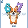 67 Corgi Six Seven PNG, Ice Cream Drip Funny PNG