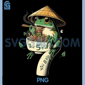 67 Frog Eating Ramen PNG, Kawaii 6 7 Meme Japanese PNG