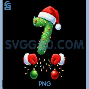 67 Meme Number 7 PNG, Christmas Santa Brain Rot PNG