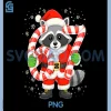Raccoon Santa 6 7 Candy Cane Design PNG, Funny Christmas Six Seven PNG