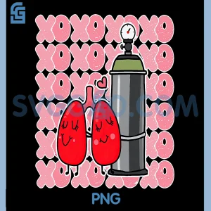 XOXO Lung Squad PNG, Respiratory Therapist Nurse PNG, RT RRT Valentine PNG