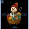 Yarn Snowman Knitting PNG, Crafting Crocheting Quilter Christmas PNG