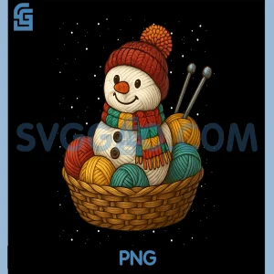 Yarn Snowman Knitting PNG, Crafting Crocheting Quilter Christmas PNG