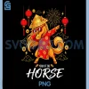 Year of The Horse Dabbing Zodiac PNG, Horse Chinese New Year 2026 PNG