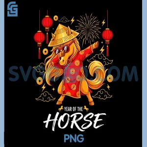 Year of The Horse Dabbing Zodiac PNG, Horse Chinese New Year 2026 PNG